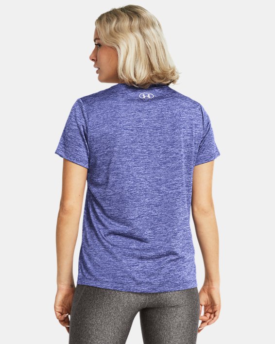 Women's UA Tech™ Twist Short Sleeve in Purple image number 1